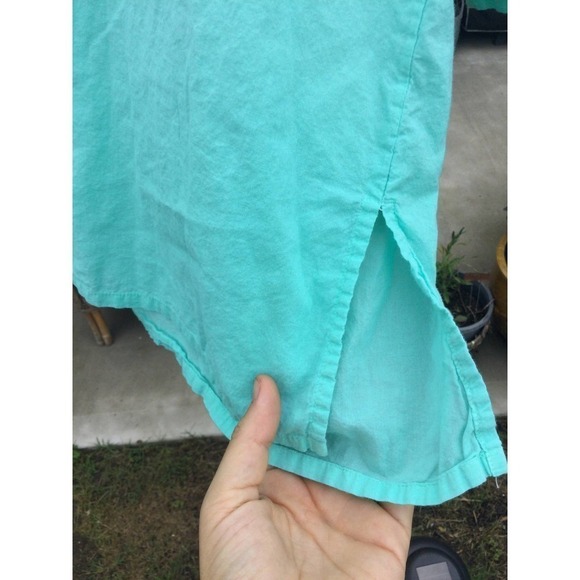Krazy Kat size XXL tie die top blouse 3/4 sleeve beaded beading teal coastal - Picture 10 of 13